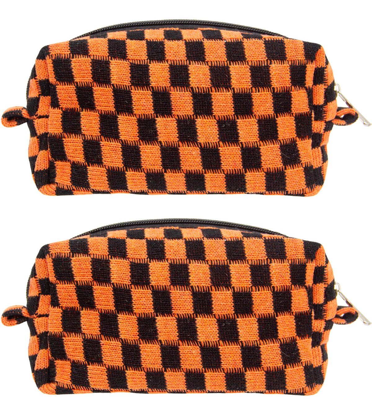 PAZIMIIK Checkered Makeup Bag for Purse Portable Zipper Make Up Pouch Small Cosmetic Case for Travel Accessories (Hotpink)