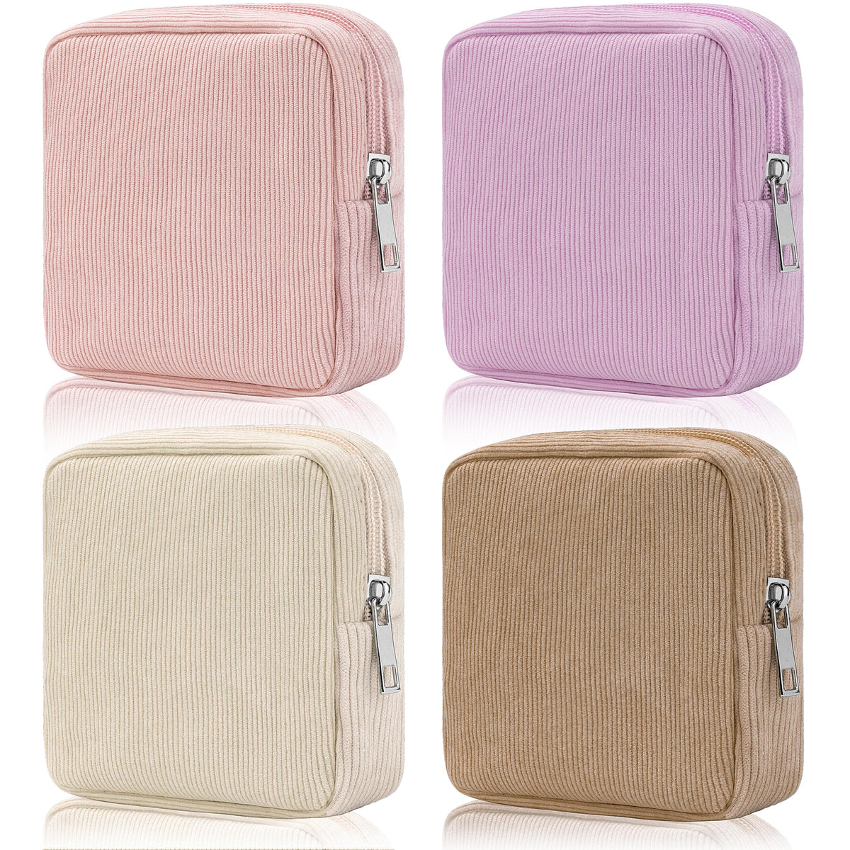 Sanitary Napkin Storage Bags 4 Pcs Menstrual Cup Pouches Nursing Pad Holder Tampon Bags Portable Period Kit Bag Feminine Product Pouch for Girls for Pads and Tampons with Zipper